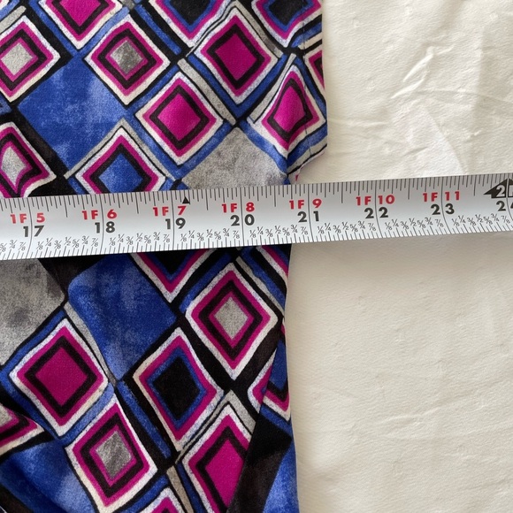 Lane Bryant Blue and Pink Blouse with Elegant Design - Picture 7 of 8